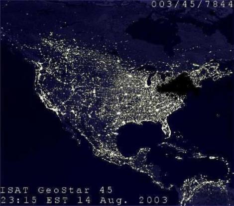 Northeast 2003 Blackout Satellite image