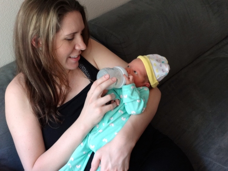 2014 - Newborn - Julie Feeding Millie